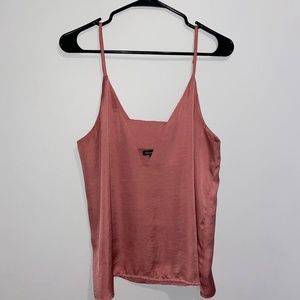 Shinestar pink silk tank